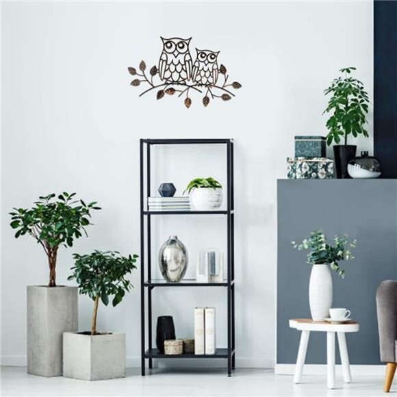 Metal Owl Decor Metal Owl Wall Art Decor for Home Living Room Bedroom - Picture 6 of 8